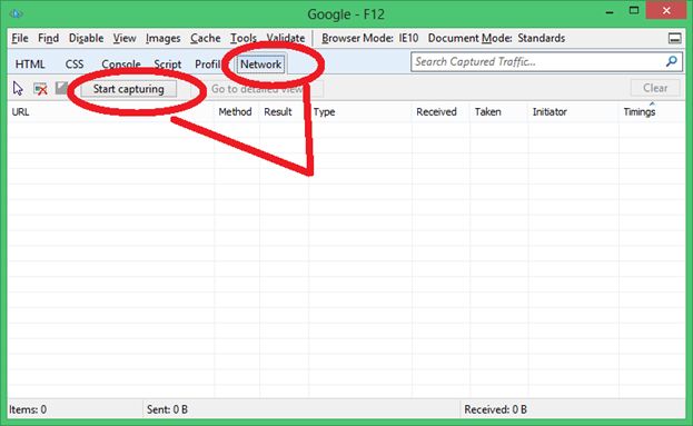 Start capturing and network